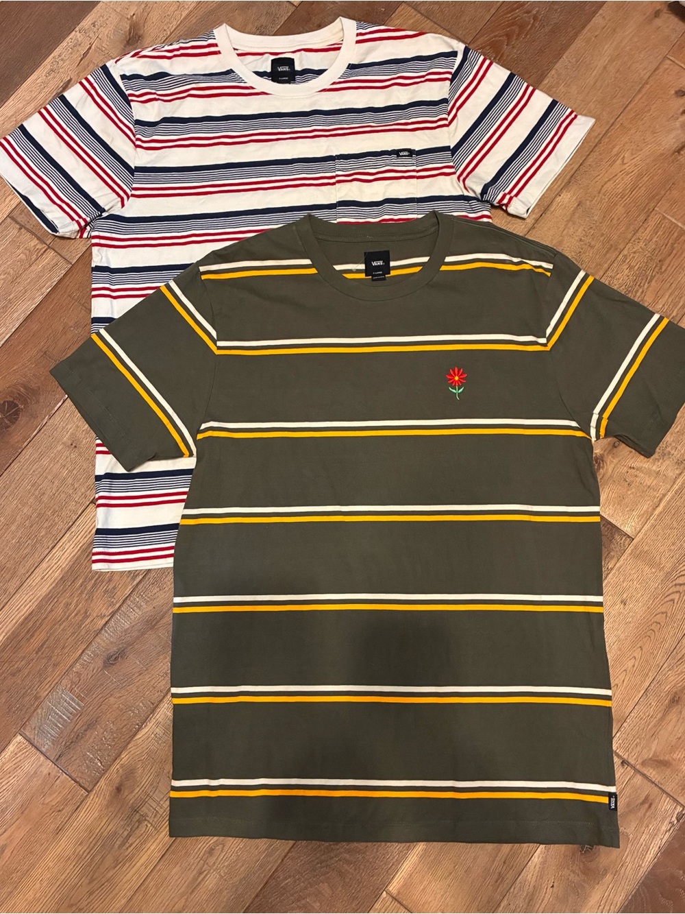 2 Vans Striped T-Shirts XL Menโs